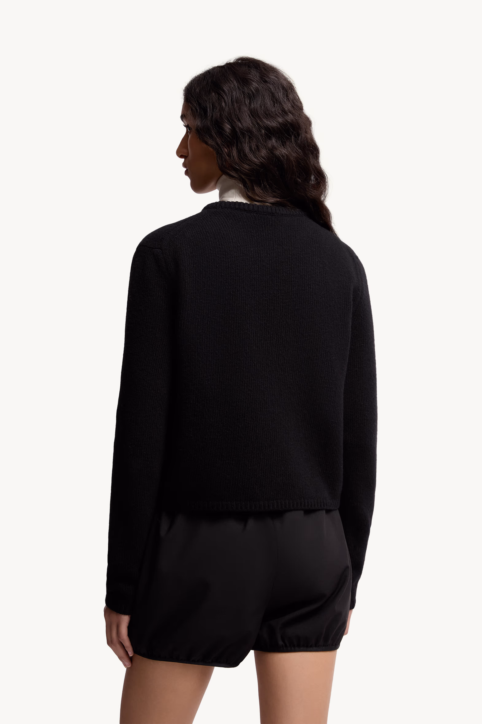 Embroidered Logo Wool & Cashmere Sweater Women Black Moncler 5